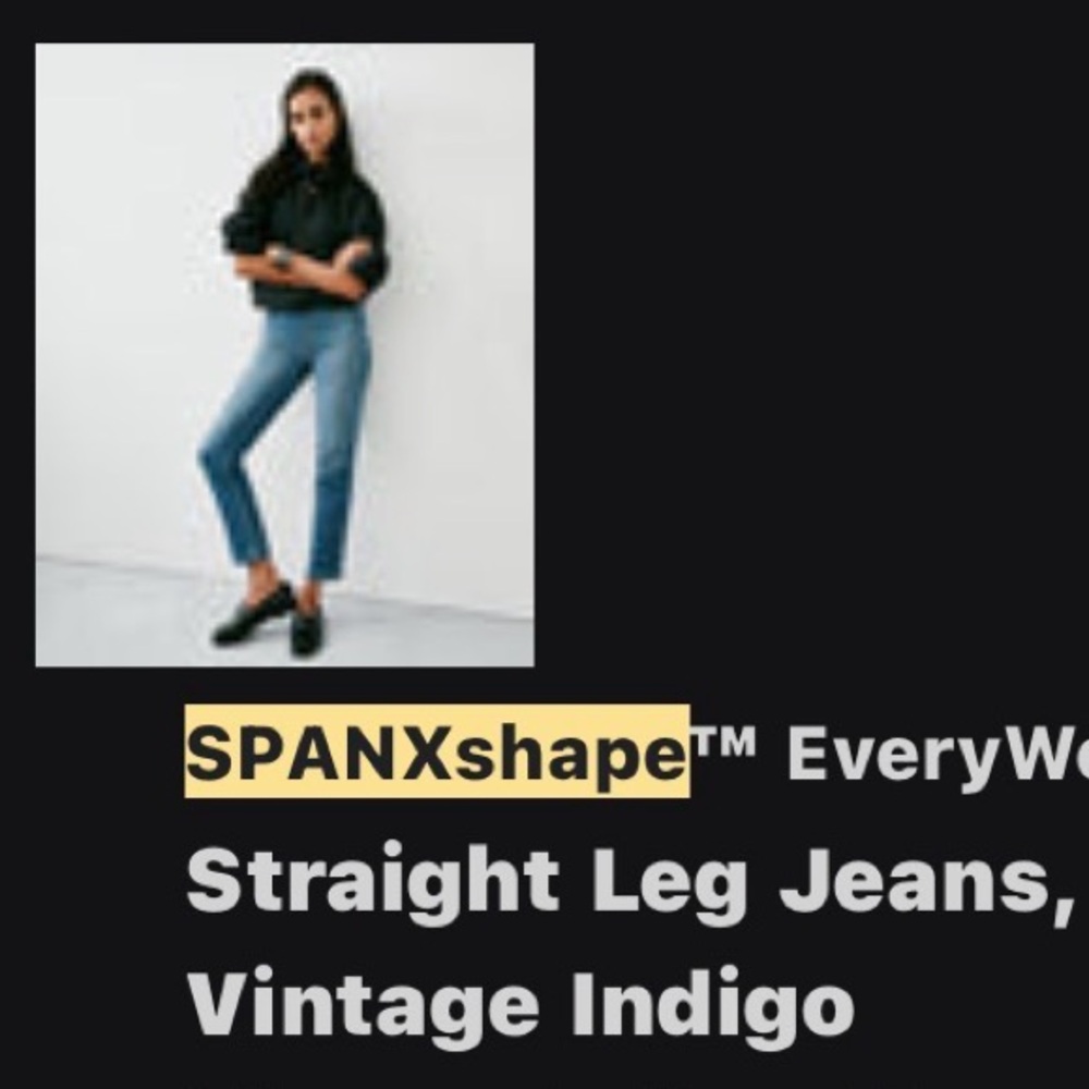 SPANX Vintage Indigo Straight Leg Jeans NWT! Medium